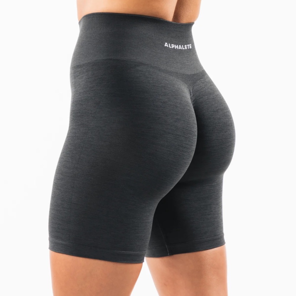 Alphabets amplify seamless biker shorts gray